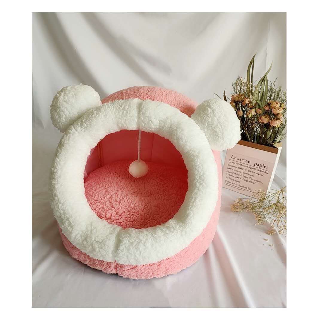 冬用クローズドキャットハウス｜あったかベルベット素材で安心のプライベート空間