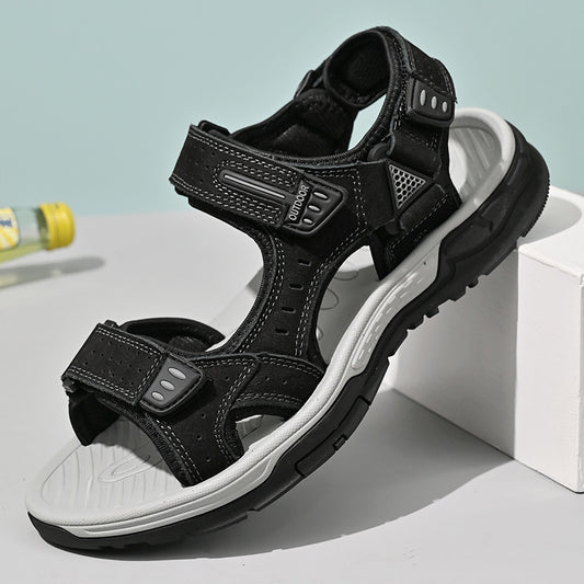 Breathable men's sandals with non-slip top layer and cowhide leather