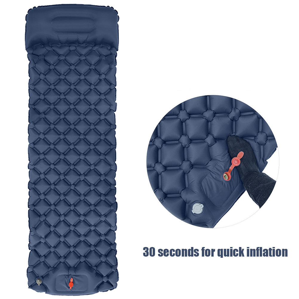 Outdoor Sleeping Bag Camping Inflatable Mattress with Pillow Travel Mat Folding Bed Ultralight Air Cushion Hiking Trekking