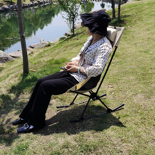 アウトドア折りたたみハイバックチェア｜背中まで支える快適設計！レジャーに最適な一脚