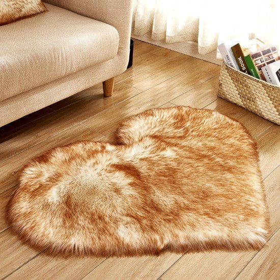 Fluffy heart shaped carpet, non-slip mat, floor mat, blanket, sofa cushion, foot mat, carpet for living room home decor