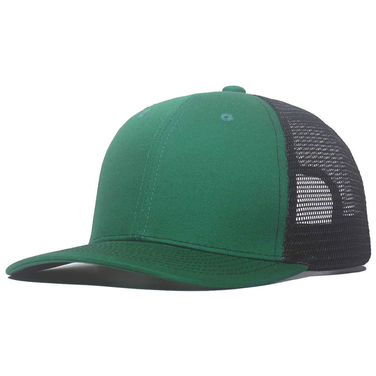 Breathable peaked cap with slightly curved wide brim
