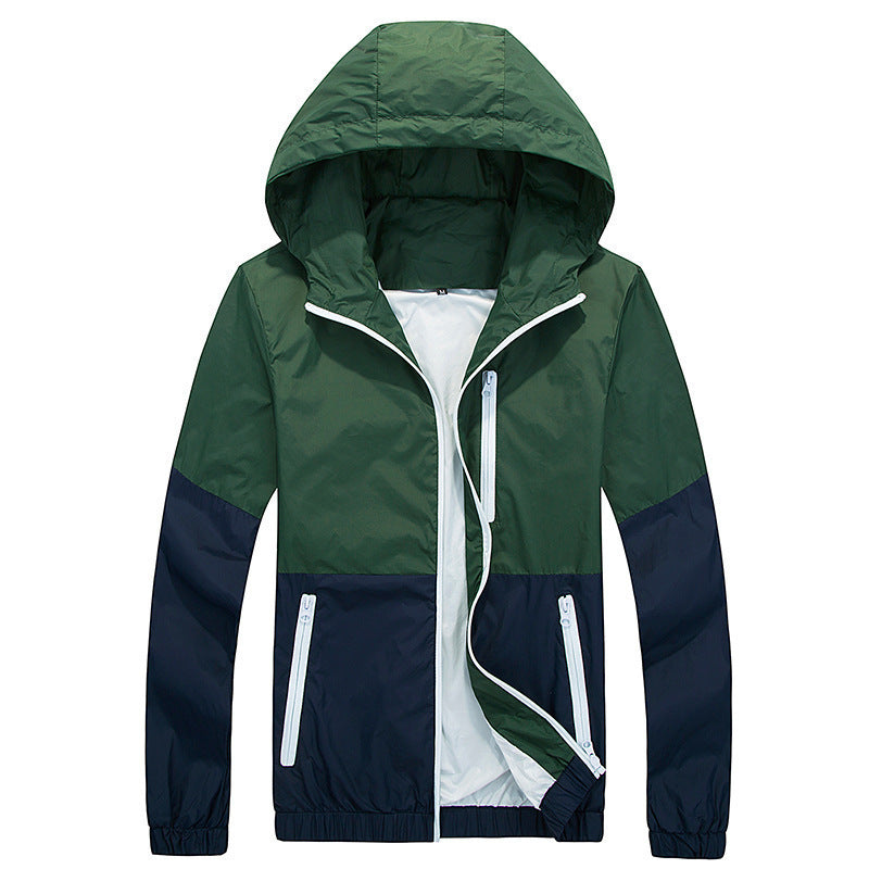 Men's jacket, spring/autumn, lightweight, hooded, couple fashion, trench coat