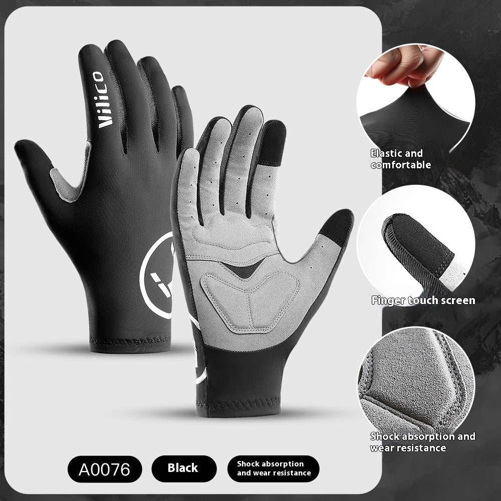 Spring and Summer Outdoor Mountain Bike Riding Gloves Thin Shock Absorption