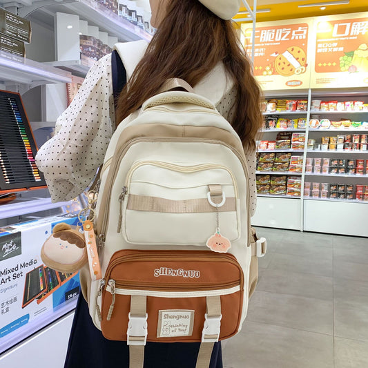 多機能コントラストカラー大容量バックパック