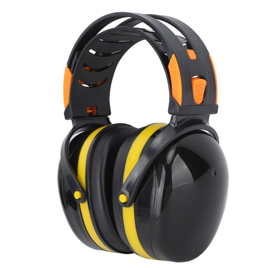 Noise Reduction Earmuffs Foldable Lightweight Hearing Protection Safety Overhead Earmuffs for Garden Shooting Lawn Mowing Black Yellow