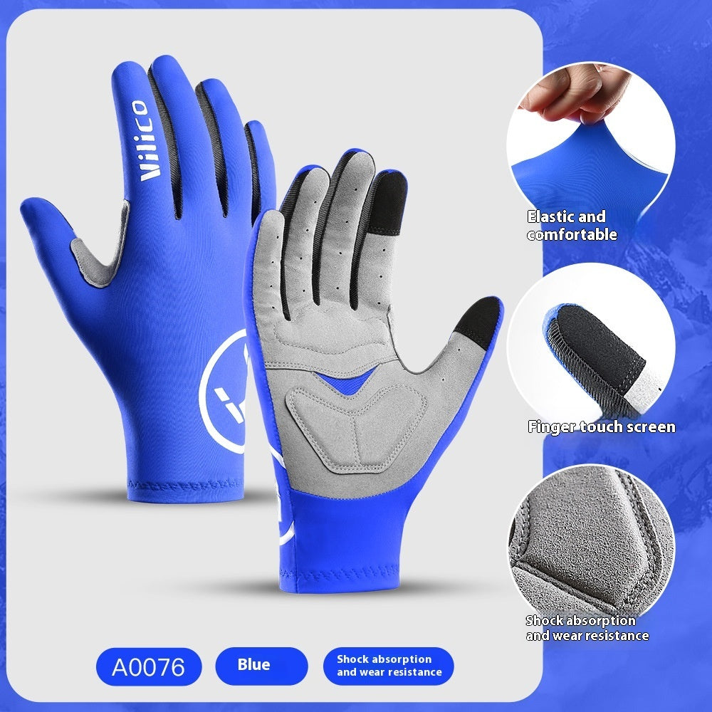 Spring and Summer Outdoor Mountain Bike Riding Gloves Thin Shock Absorption