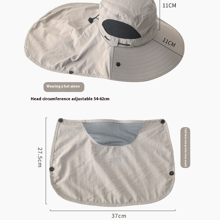 Outdoor fishing cap, bucket hat, UV protection, sun hat