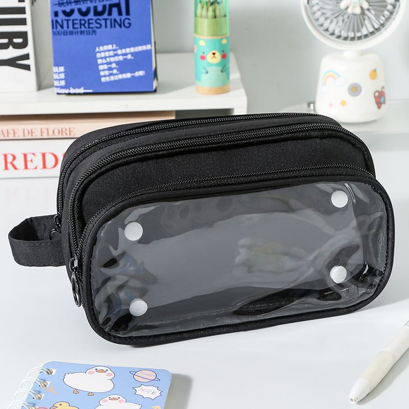 Transparent Pen Case INS Style Milk Salty Series Carrying Case Large Capacity Waterproof
