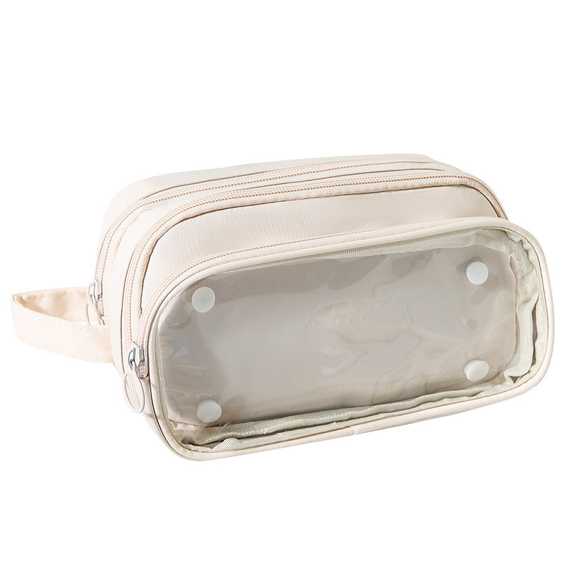 Transparent Pen Case INS Style Milk Salty Series Carrying Case Large Capacity Waterproof