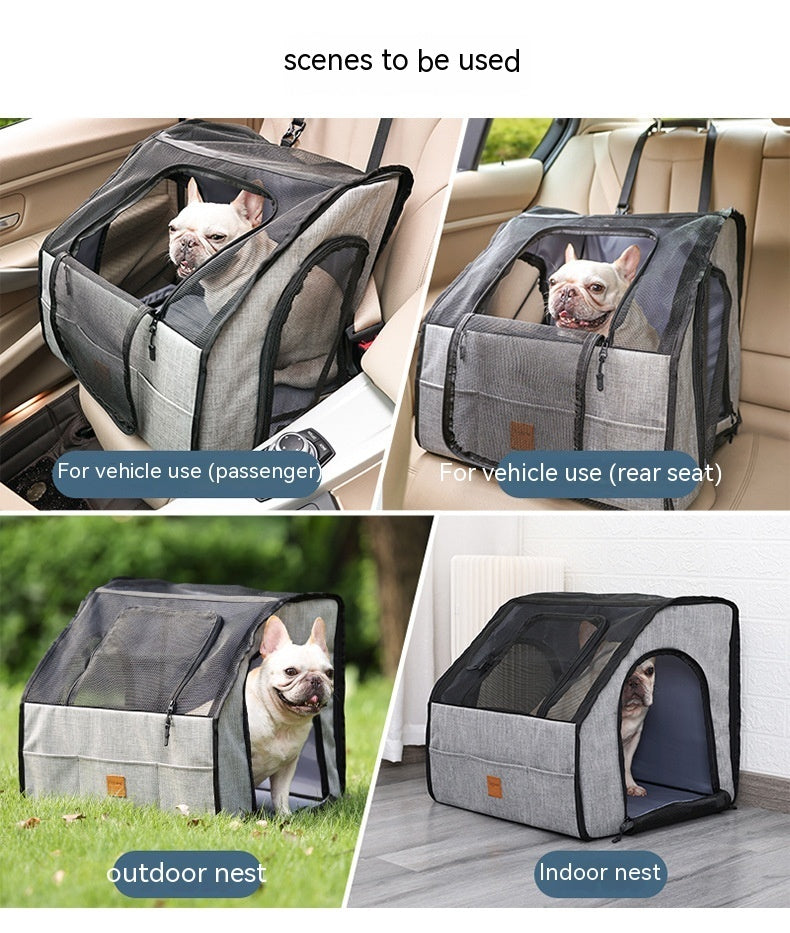 ペット用車載キャリーケージ｜ポータブルネスト型ドッグキャリー（折りたたみ式）