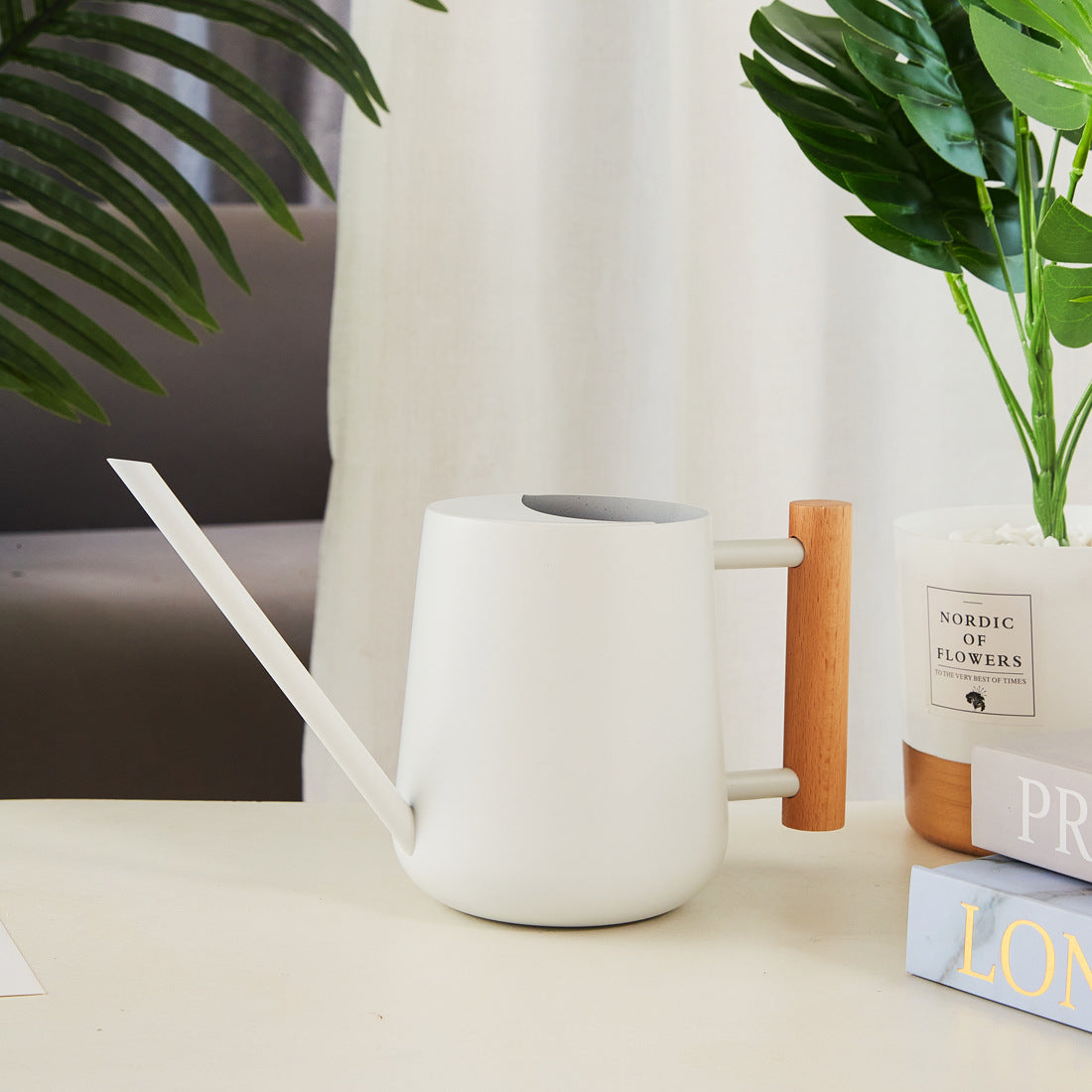 ステンレス製ロングケトル｜細口ノズルでやさしく注げる植物用ウォータリングポット