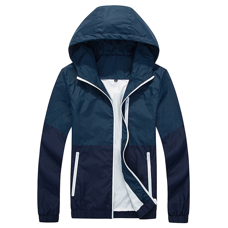 Men's jacket, spring/autumn, lightweight, hooded, couple fashion, trench coat